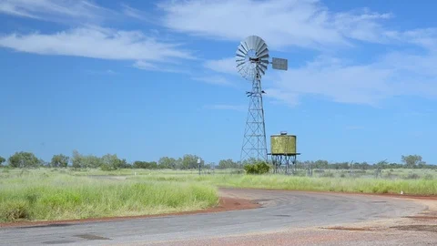 Windmill in Australia Stock Footage 70840007