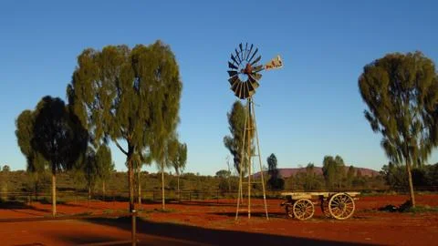Windmill in the Australian outback Stock Photos