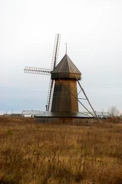 Windmill. Autumn view Stock Photos