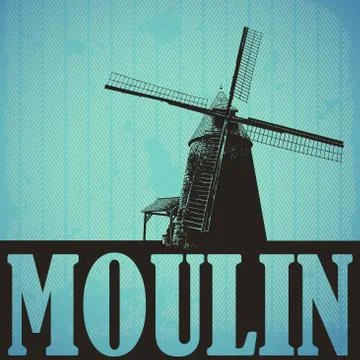 Windmill Banner Illustrazione stock