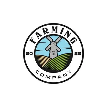 Windmill Barn Logo Stock Illustration