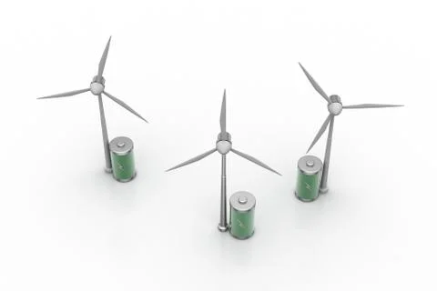 Windmill with battery Grats Stockgrafik