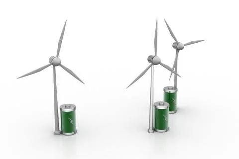Windmill with battery Grats Stockgrafik