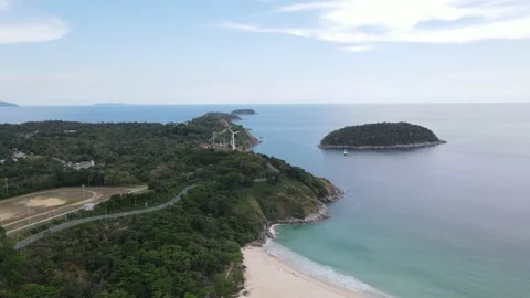 Windmill at the beach - drone Stock Footage 194380960