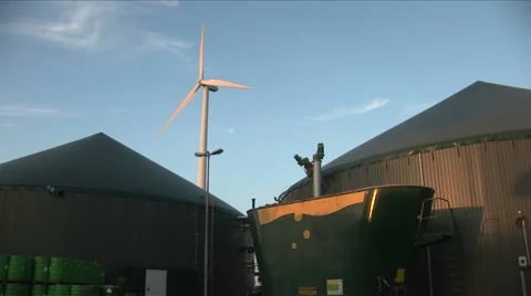 Windmill biogas refill Video stock 5763353
