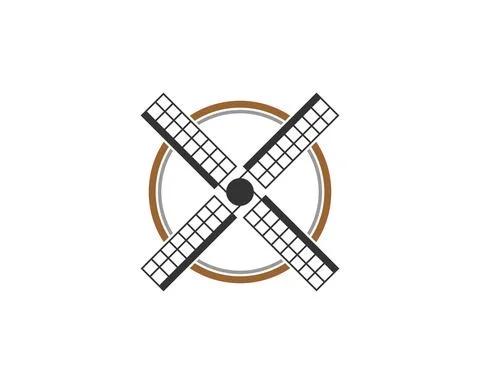 Windmill blade in the circle logo Stock Illustration