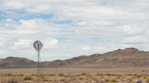 A windmill blowing in the wind Stock Footage 54237029
