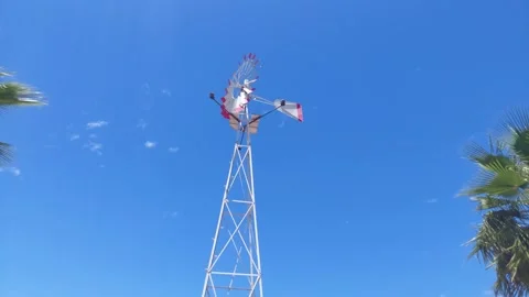 Windmill blowing in the wind Stock Footage 173582520