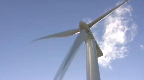 Windmill on blue sky Stock Footage