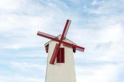 Windmill with blue sky. Stock Photos