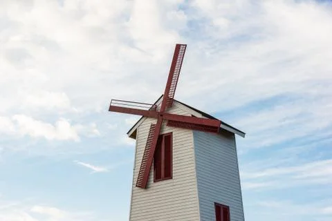 Windmill with blue sky. Stock Photos