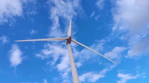Windmill from bottom view pov shot. Stock Footage 155580838