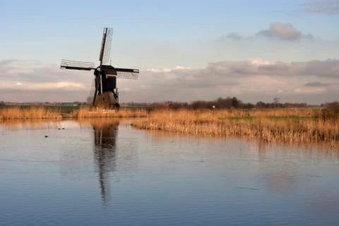 Windmill the Broekmolen Stock Photos