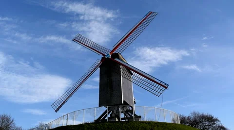 Windmill in Bruges, Belgium Stock Footage 45248255