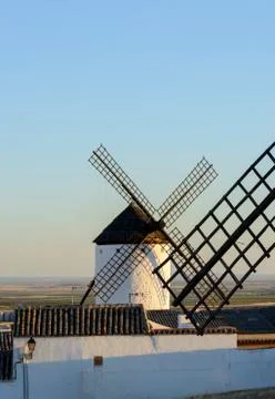 Windmill in Campo de Criptama Stock Photos