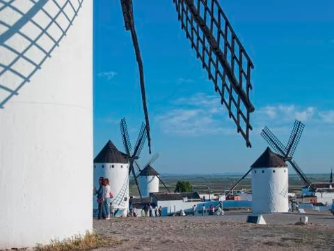 Windmill at Campo de Criptana La Mancha Ciudad Real Spain Stock Photos