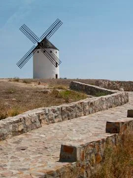 Windmill in Campo de Criptana Stock Photos