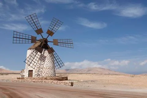 Windmill in Canary Islands Stock Photos