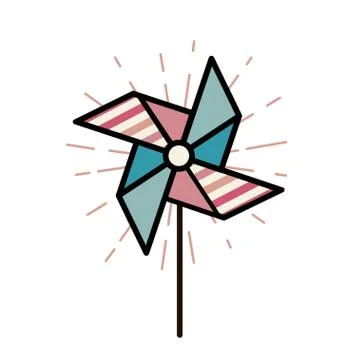 Windmill for children, soft subtle colors. Vector illustration of a toy Stock Illustration