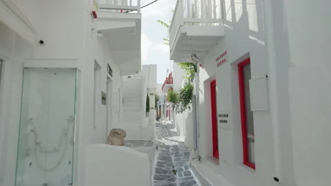 Windmill in Chora, Mykonos, Greece Vídeo Stock 220165809