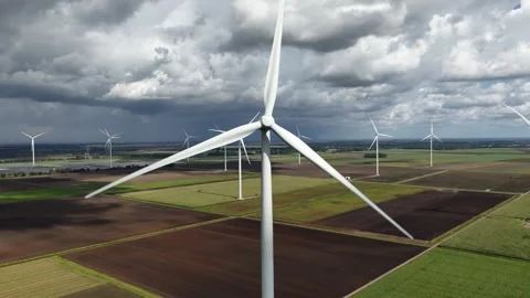 Windmill, clean and renewable energy generation. Stock Footage 319531565