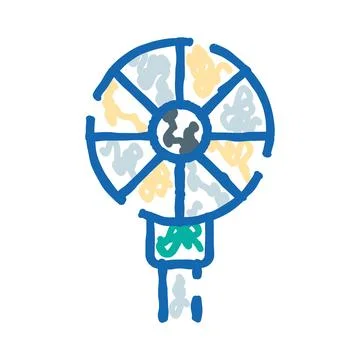 Windmill clean energy source generating electricity concept Stock Illustration