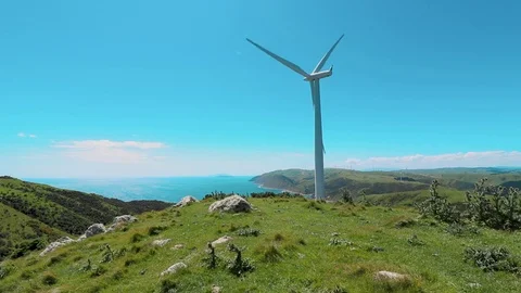 Windmill On Cliff 스톡 동영상 81803645