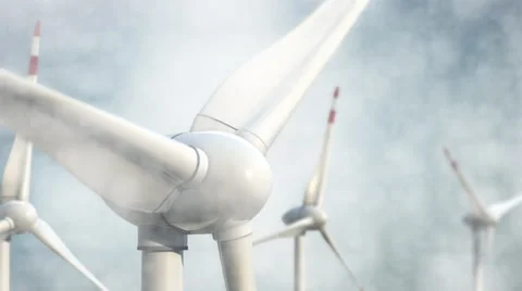 Windmill close-up with fog, seamless loop-able 스톡 동영상 48991916