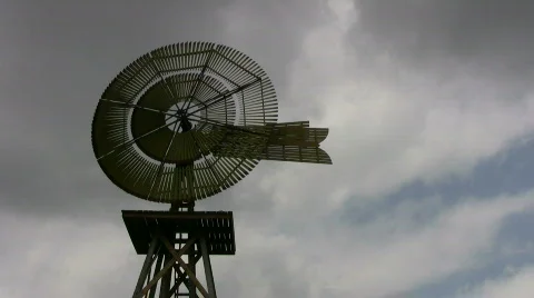 Windmill close spinning HD Stock Footage 72163