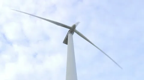 Windmill with clouds and blue sky Stockbeeldmateriaal 10889538