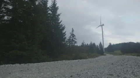 Windmill on cloudy sky (Canon Log) Stockbeeldmateriaal 54347937