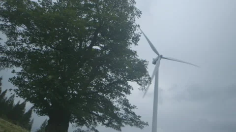 Windmill on cloudy sky (Canon Log) Stock Footage 54348383