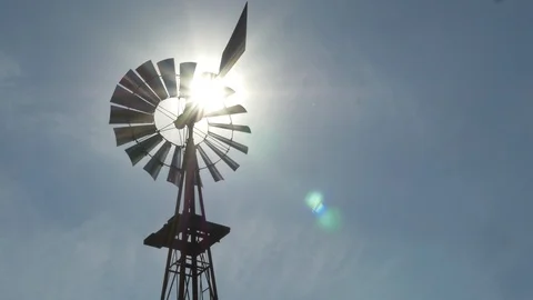Windmill Comes To Stop Stock Footage 86878433