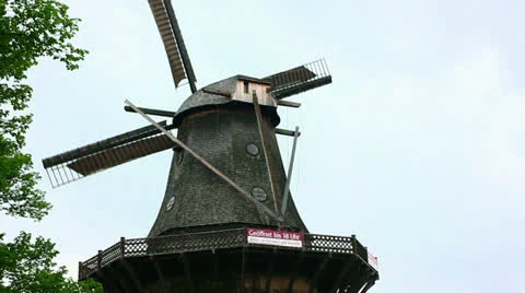 Windmill in the Countryside Stock Footage 24437342