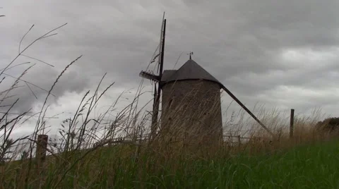 Windmill on the countryside Stock Footage 66550225