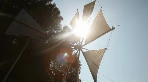 Windmill, Crete, greece Stock Footage 29664953