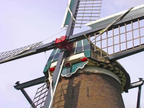 Windmill cross with sails close up Stock Photos