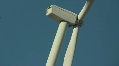 Windmill CU of turbine Stock Footage 695209