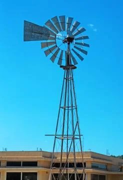 Windmill in cyprus Stock Photos
