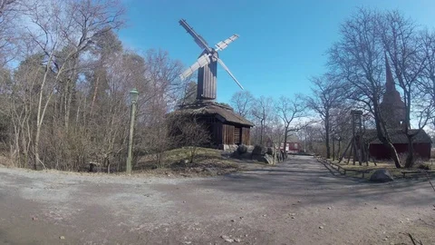 Windmill Day ligth 库存影片 73658914