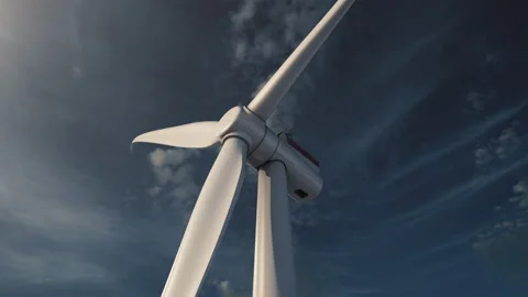 Windmill in Daylight with spinning wheels 4K UHD Stock Footage 229925094