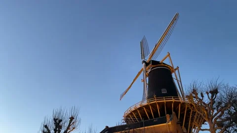 Windmill de Windhond is a historical feature of the city of Woerden. It was b Stock-Footage 151286509