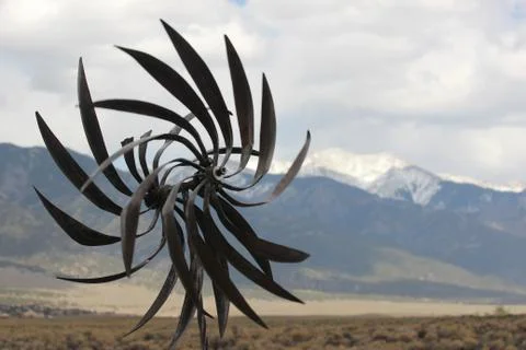 Windmill in the desert Foto stock