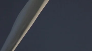 Windmill, detail shot of propeller with dark sky Stock Footage 85562855