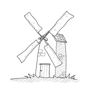 Windmill Doodle Stock Illustration