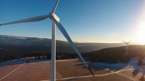 Windmill drone close Video stock 87551620