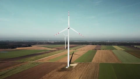 Windmill from drone point of view Stock-Footage 265411309