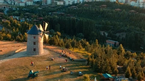 Windmill drone shoot Stock Footage 113680165