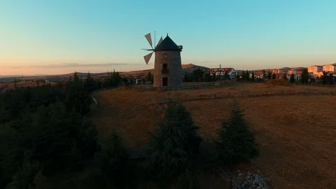 Windmill drone shoot Stock Footage 113680318