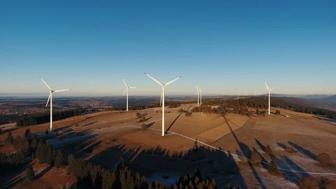 Windmill drone wide Stock Footage 87552911